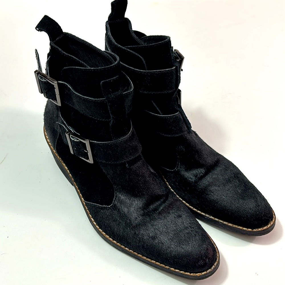Ego and Greed black calfskin and suede booties, size 36-5.5-6, EUC